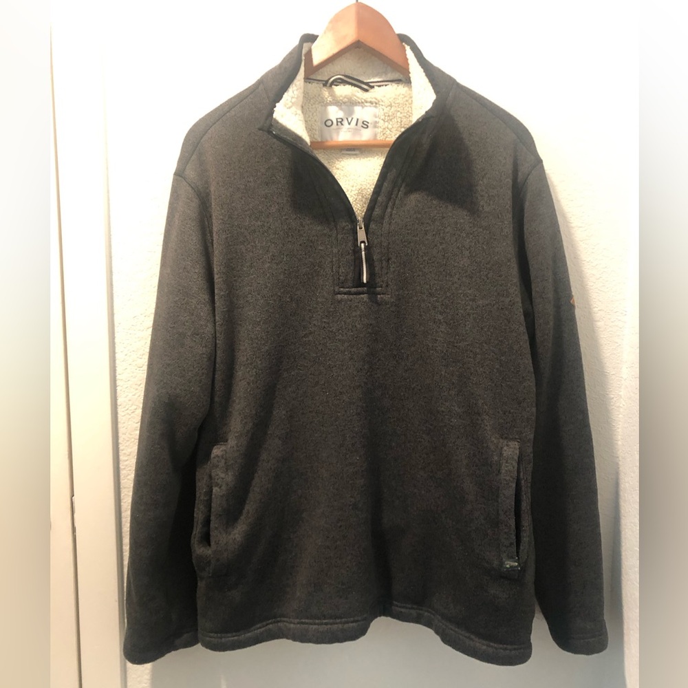 Orvis Men's Charcoal Quarter-Zip Pullover